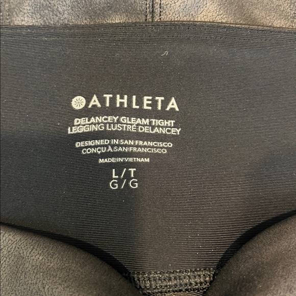 Athleta Delancey Gleam Tight Leggings Black Sz L NWOT - Picture 7 of 7